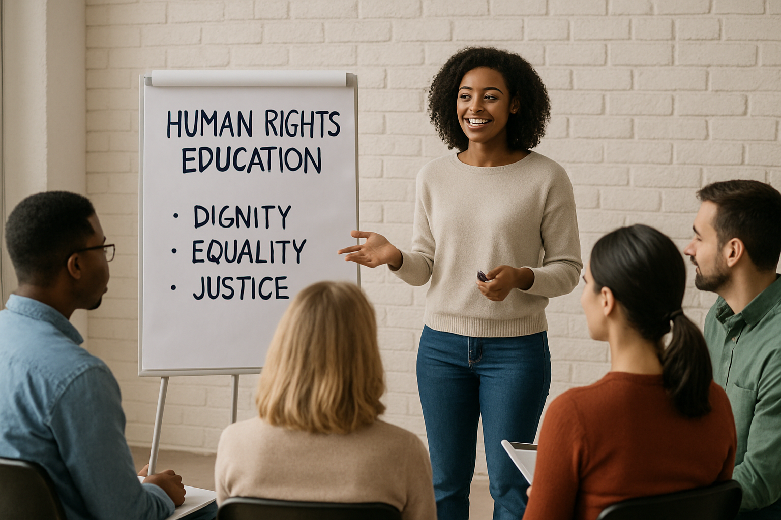 Human rights education workshop in progress